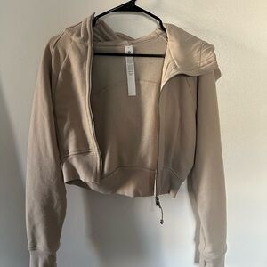 Lululemon Beige Cropped Zip-up Hoodie